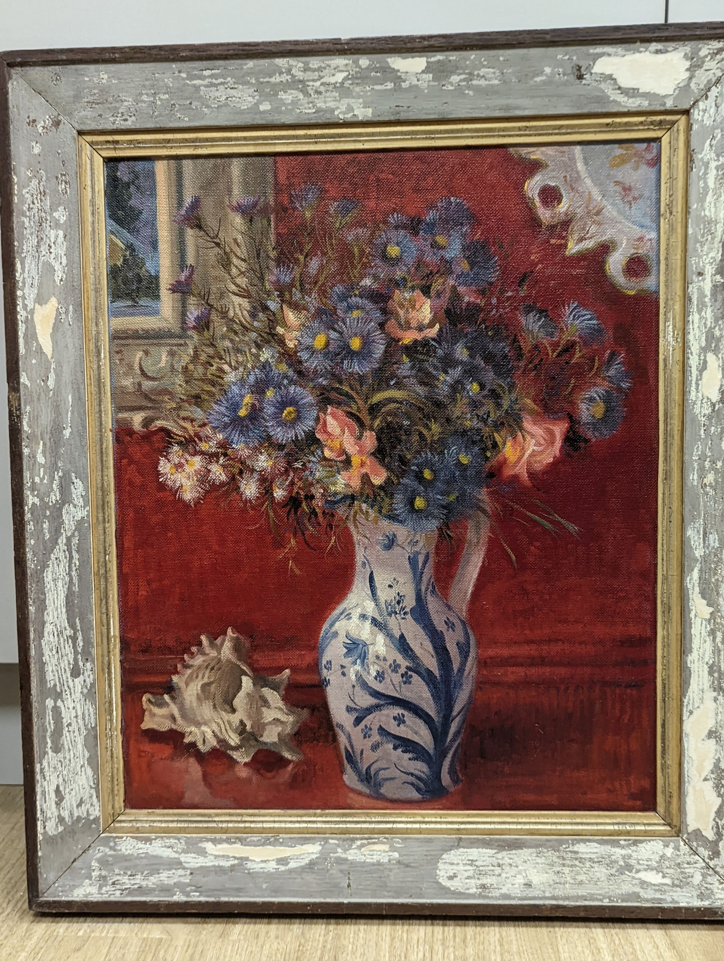 Henry James Neave, five assorted oil still lifes, mostly flowers in vases, one signed, largest 60 x 40cm